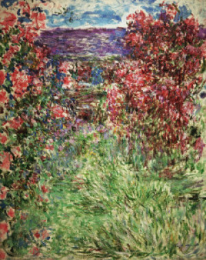 Bild auf Glas-Schneidebrett - Claude Monet Das Haus Zwischen Den Ro...