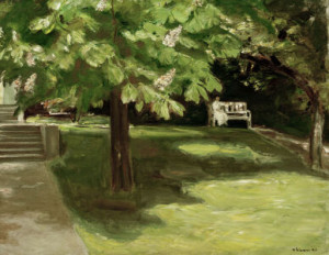 Wunschmotiv auf Glas-Schneidebrett - M Liebermann Garden Bench Pain...