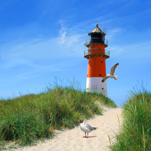 Motiv auf Grußkarte - Am Leuchtturm oder mit Eigenem Foto