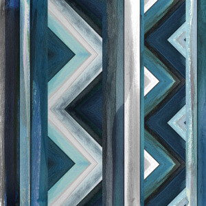 Foto auf Grußkarte - Color Lines Blue Zig Zag Right oder mit Eigene...