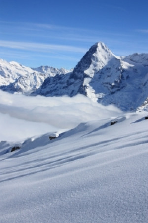Foto Grußkarte - Pulverschnee Mit Eiger oder mit Eigenem Foto