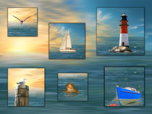 Motiv Grußkarte - Maritim Gekachelt oder mit Eigenem Foto