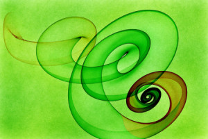 Bild Grußkarte - Green Swirl oder mit Eigenem Foto