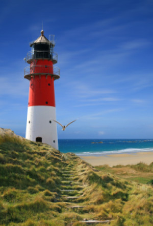 Wunschbild auf Grußkarte - Der Leuchtturm Am Deich oder mit Eigenem...