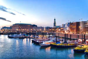 Bilder Grußkarte - Hamburg Am Abend oder mit Eigenem Foto