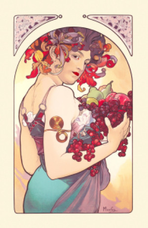 Foto Grußkarte - Fruit By Alphonse Mucha - 1897 oder mit Eigenem Foto