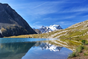 Wunschmotiv Grußkarte - Bergsee Mit Gletscherspiegelung oder mit Ei...
