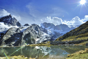 Wunschbild Grußkarte - Lichtüberflutete Berge oder mit Eigenem Foto