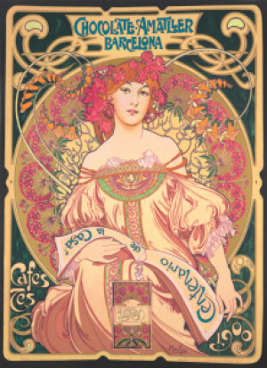 Bilder Grußkarte - Chocolate Amatller By Alphonse Mucha - 1900 oder...