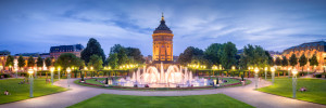 Motiv auf Grußkarte - Mannheim Wasserturm Panorama oder mit Eigenem...