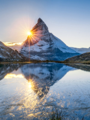 Bild Grußkarte - Riffelsee Und Matterhorn In Der Schweiz oder mit E...