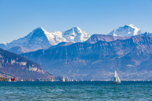 Fotos Grußkarte - Thunersee Mit Eiger - Mönch - Jungfrau oder mit E...