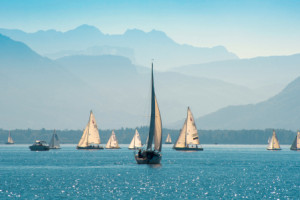 Bild auf Grußkarte - Chiemsee-Segeln oder mit Eigenem Foto