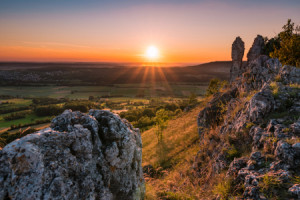 Foto Grußkarte - Sonnenuntergang Auf Berg Walberla oder mit Eigenem...