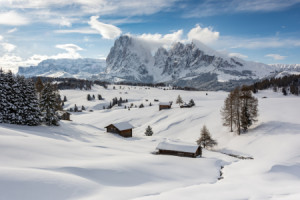 Wunschmotiv auf Grußkarte - Winter Auf Der Seiser Alm In Südtirol o...