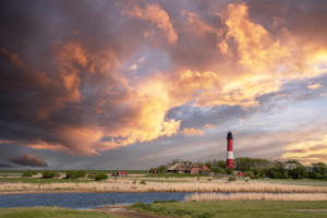 Bild auf Grußkarte - Nordfriesland - Leuchtturm Auf Pellworm oder m...