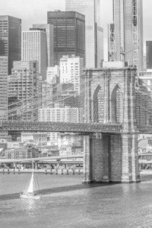 Wunschmotiv Grußkarte - New York City Brooklyn Bridge Und Lower Man...