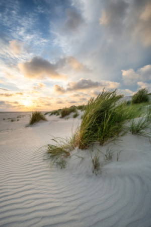 Wunschmotiv als Grußkarte - Sonnenuntergang Am Dünenstrand oder mit...