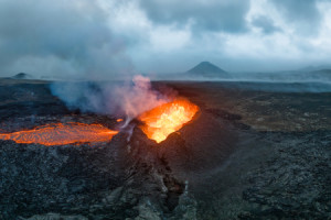 Fotos Grußkarte - Aktiver Vulkan Auf Island oder mit Eigenem Foto