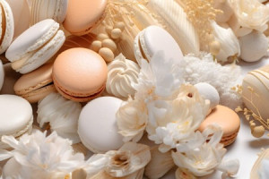 Wunschbild auf Grußkarte - Macaron Weiß Ki oder mit Eigenem Foto