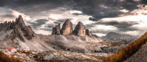 Grußkarte - Drei Zinnen Dolomiten Panorama Landschaftsbild oder mit...