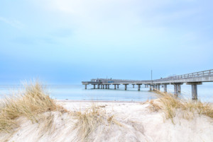 Motiv als Grußkarte - Dünenstrand An Der Seebrücke oder mit Eigenem...