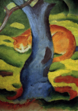 Fotos Grußkarte - Franz Marc Cat Under A Tree oder mit Eigenem Foto