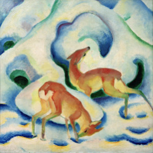 Foto Grußkarte - F Marc Rehe Im Schnee Ii oder mit Eigenem Foto