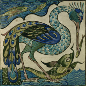Wunschmotiv Grußkarte - Tiledesignofheronandfishbywaltercrane oder ...