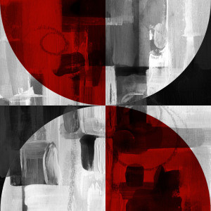 Motiv auf Kissen - Circle Segments Red I oder mit Eigenem Foto