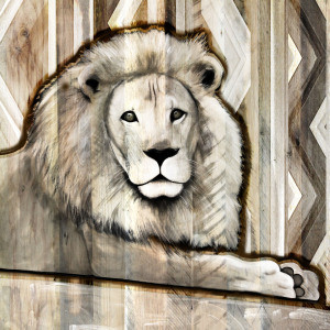 Foto auf Kissen - Safari Lion oder mit Eigenem Foto
