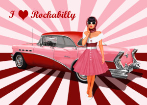 Motiv als Kissen - I Love Rockabilly oder mit Eigenem Foto