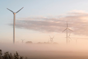 Bilder Kissen - Windräder Im Nebel Bei Sonnenaufgang oder mit Eigen...