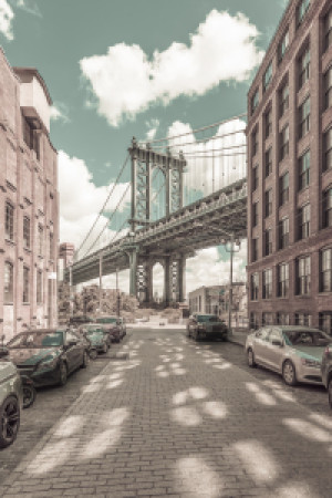 Wunschmotiv als Kissen - Nyc Manhattan Bridge - Urbaner Vintage-Sti...