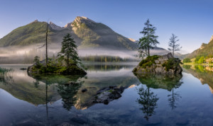 Motiv Kissen - Morgennebel Im Berchtesgadener Land oder mit Eigenem...