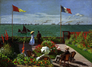 Wunschmotiv auf Kissen - Claude Monet Garden In Sainte-Adresse oder...