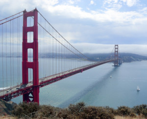 Bild auf Kissen - Golden Gate Bridge oder mit Eigenem Foto