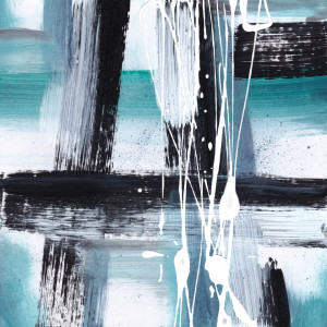 Wunschbild Label - Modern Expressions Ii Teal Tones oder mit Eigene...