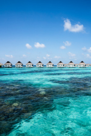 Motiv Labeldruck - Overwater Villas Auf Den Malediven oder mit Eige...