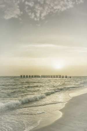 Foto Label - Gasparilla Island Sonnenuntergang - Vintage oder mit E...