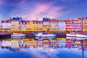 Bilder Label - Kopenhagen Nyhavn Idyllische Abendimpression oder mi...