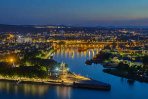 Bild Label - Deutsches Eck Koblenz - Blaue Stunde oder mit Eigenem ...