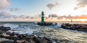 Wunschmotiv auf Labeldruck - Molenfeuer In Warnemünde An Der Ostsee...