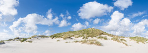Wunschmotiv auf Labeldruck - Dünenstrand Panorama Im Sommer oder mi...