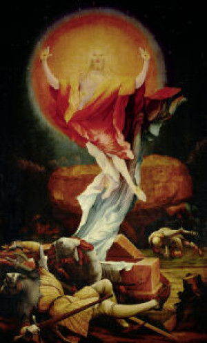 Wunschbild auf Label - Grünewald Isenheim Alt Resurrection oder mit...
