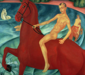 Wunschbild Label - Bathing Of The Red Horse 1912 oder mit Eigenem Foto