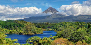 Wunschmotiv als Stickerdruck - Mount Taranaki Neuseeland oder mit E...