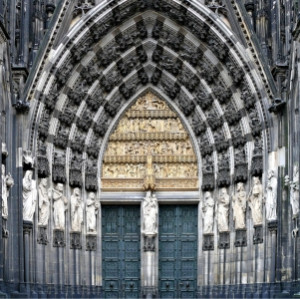 Wunschbild als Leinwand - Kölner Dom Eingang oder mit Eigenem Foto