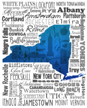 Wunschbild als Leinwanddruck - State Your Name New York White oder ...