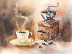 Wunschmotiv auf Leinwanddruck - Kaffeeduft oder mit Eigenem Foto